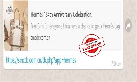 hermes free gift scam whatsapp|Fact check: Hermes is not offering free b.